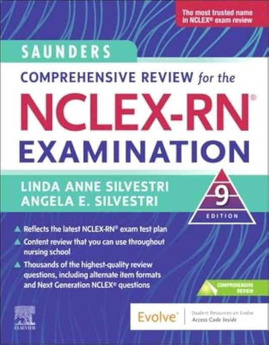 Saunders Comprehensive Review for the NCLEX-RN® Examination 9th Edition Premium Multicolor Matte Print