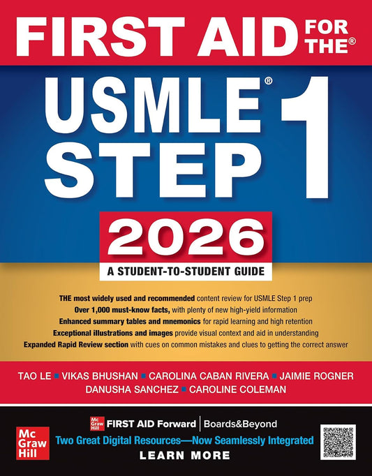 First Aid 2026, USMLE Step 1 2026, Tao Le, First Aid 36th Edition - Medical Books hub