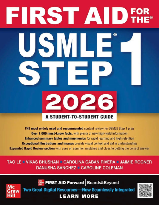 First Aid for the USMLE Step 1 2026 36th Edition Premium Multicolor Mate Print